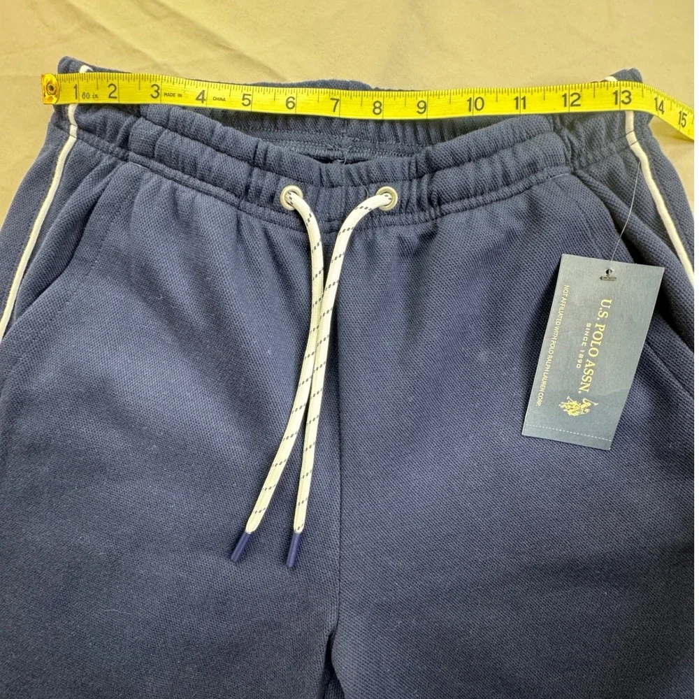 US Polo Assn Mens Navy Blue Side Stripe Jogger Sweatpants Small NWT